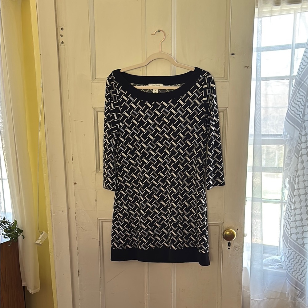 Black and White Geometric Dress